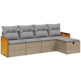  5-dijelni set vrtnih sofa s jastucima bež od poliratana | shoptok.hr