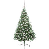 vidaXL Umjetna preddekorirana božićna jelka Zelena 180 cm PVC | Shoptok.si