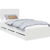 vidaXL Konstrukcija postelje Bela 75 x 190 cm Inženirsko leseno, (5000113718) | Shoptok.si