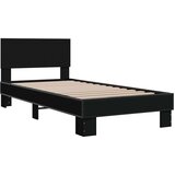 vidaXL Okvir za krevet crni 75 x 190 cm od konstruiranog drvo i metal | shoptok.hr