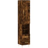 Maison Chic Visoka omara - Komoda - Predalnik dimljeni hrast 34,5x34x180 cm inženirski les, (21721702) Cene