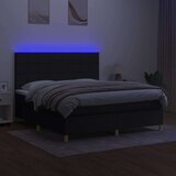 vidaXL Krevet box spring s madracem LED crni 180x200 cm od tkanine | shoptok.hr