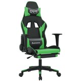  Gaming stol z oporo za noge črno in zeleno umetno usnje, (21152222) | Shoptok.si