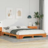  Krevet s daskama s pohranom Smeđa 160 x 220 cm Masivna borovina Cijene