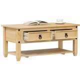 vidaXL Klubska mizica s predali Corona 100x48x45 cm trdna borovina Cene