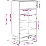 vidaXL Stalak za cipele boja hrasta 48x38x97,5 cm konstruirano drvo | shoptok.hr