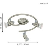 Eglo magnum-led reflektor/3, led gu10 3x3w, 3x240lm, g-forma, nikl-mat/krom, | shoptok.hr
