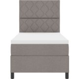  Postelja z vzmetnico in LED Taupe 100x200 cm Tkanina, (22084043) | Shoptok.si