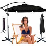  LUARO velik vrtni dežnik s stranskim nosilcem 290 cm – črn | Shoptok.si