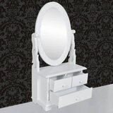  Toaletni Stol s Ovalnim Nagibnim Ogledalom MDF | shoptok.hr