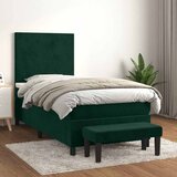 Box spring krevet s madracem tamnozeleni 90x200 cm baršunasti Cijene
