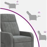  Fotelja s nagibom Tamnosiva Baršun | shoptok.hr