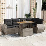 vidaXL 6-dijelni set vrtnih sofa od poliratana s jastucima sivi | shoptok.hr