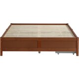 Lumor Postelja 140x200 cm iz lesa - 2 predala na kolesih - z letvičastim okvirjem - rjava, (22150954) | Shoptok.si