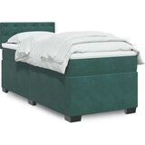 vidaXL Box spring postelja z vzmetnico temno zelena 100x200 cm žamet Cene