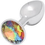 Sunfo - metalni analni čep sa žutim kamenčićem (srebro) | shoptok.hr