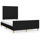 The Living Store Posteljni okvir z vzglavjem črn 120x200 cm blago - Posteljni Okvir Z Vzglavjem, (21525227) | Shoptok.si