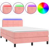 The Living Store Box spring postelja z vzmetnico LED roza 120x200 cm žamet - Box Spring Postelja, (21492429) | Shoptok.si