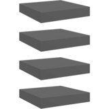  Plutajuće zidne police 4 kom sjajne sive 23 x 23,5 x 3,8 cm MDF | shoptok.hr