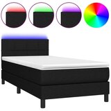  Box spring s madracem LED crni 90x190 cm od tkanine | shoptok.hr