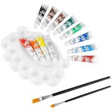  Set akrilnih boja | 12 boja | sa 2 kista i pladnjem za miješanje boja | shoptok.hr