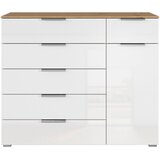 home24 KOMODA, hrast artisan, bela, visoki sijaj | Shoptok.si