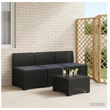 vidaXL Dvosjedni vrtni sofa s jastucima u ratan izgledu 3-sjedalo PP - Antracit 3 x sredina s svijetlosivim jastučićem | shoptok.hr