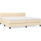 Maison Chic Box spring postelja - Vzmetna postelja z vzmetnico krem 200x200 cm blago SL6611, (21888049) | Shoptok.si