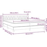Box spring krevet s madracem tamnosivi 180x220 cm baršunasti | shoptok.hr