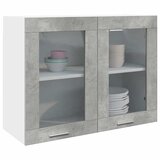 vidaXL Viseča steklena omarica betonsko siva 80x31x60 cm cene