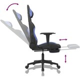  Igraća stolica od tkanine s osloncem za noge crna-Plava | shoptok.hr