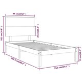  Posteljni okvir bel iz trdne borovine 90x200 cm, (20648441) | Shoptok.si