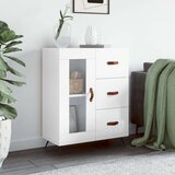 vidaXL Komoda visok sijaj bela 69,5x34x90 cm inženirski les | Shoptok.si
