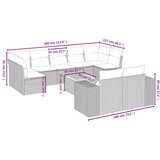  10-dijelni set vrtnih sofa s jastucima crni od poliratana | shoptok.hr