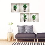Ambiance Set od 4 zidne 3D samoljepljive naljepnice Exotic Palm Leaves Cijene