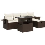 Maison Chic Seti vrtnega pohištva - Vrtna garnitura - Vrtni pohištvo set 6-delna z blazinami rjav poli ratan, (21804184) | Shoptok.si