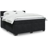 vidaXL Box spring postelja z vzmetnico črna 180x200 cm žamet | Shoptok.si