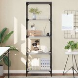 vidaXL Knjižna omara 5-nadstropna siva sonoma 59x35x171 cm inž. les | Shoptok.si