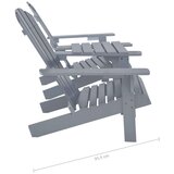  Vrtne stolice Adirondack sa stolićem od masivne jelovine sive | shoptok.hr