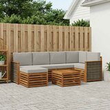  Set vanjskih sofa 6 kom. Prirodna i svjetlosiva | Shoptok.si