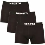 Nedeto 3PACK men's boxers black