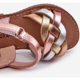 Boto Children's Sandals with Velcro Fastening and Interwoven Straps in Multicolor Dianttha | Shoptok.si