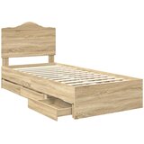  Krevetna konstrukcija Sonoma hrast 75 x 190 cm Inženjersko Drvo | shoptok.hr