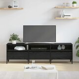 TV ormar Crni hrast 150 x 30 x 45 cm Obrađeno drvo i čelik | shoptok.hr
