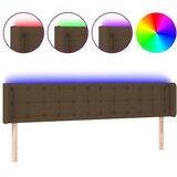  LED uzglavlje tamnosmeđe 183x16x78/88 cm od tkanine | shoptok.hr
