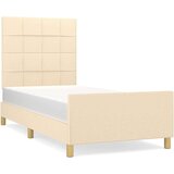  Posteljni okvir z vzglavjem krem 90x200 cm blago, (20903937) | Shoptok.si