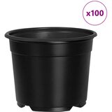  Okrugla saksija za cveće 100 pcs Crna Ø 10 x 8 cm Plastika | shoptok.hr