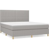  Box spring postelja z vzmetnico svetlo siva 160x200 cm žamet, (20900654) | Shoptok.si