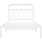  Metalni okvir za krevet s uzglavljem bijeli 100x200 cm | shoptok.hr