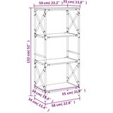 vidaXL Regal za knjige s 4 razine boja hrasta 59 x 35 x 132 cm drveni | shoptok.hr